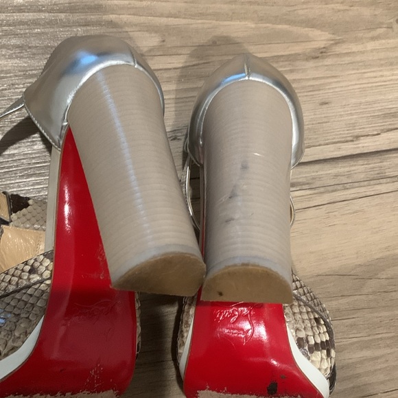 Christian Louboutin size 37 snakeskin chunky heels - Picture 5 of 10